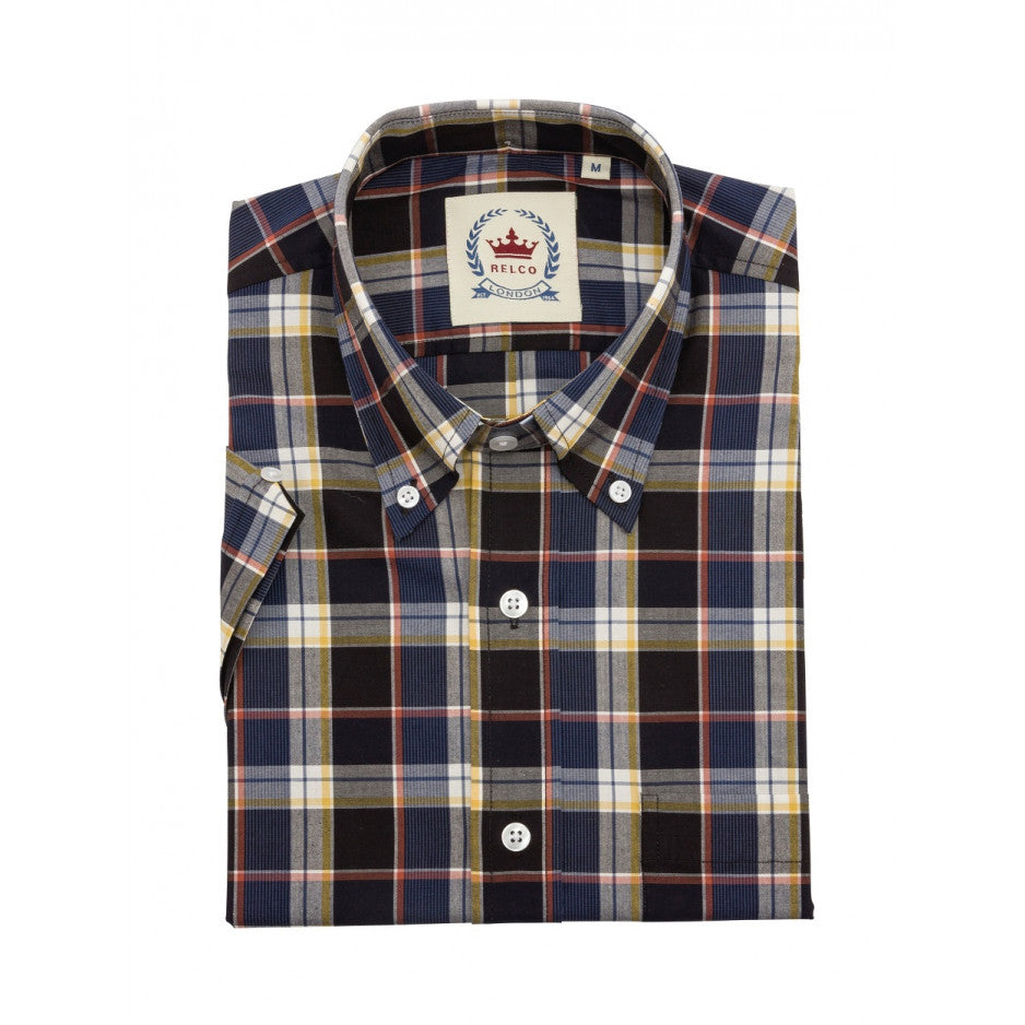 Relco Black Blue and Red Check Short Sleeve Shirt – Rebirth of Cool