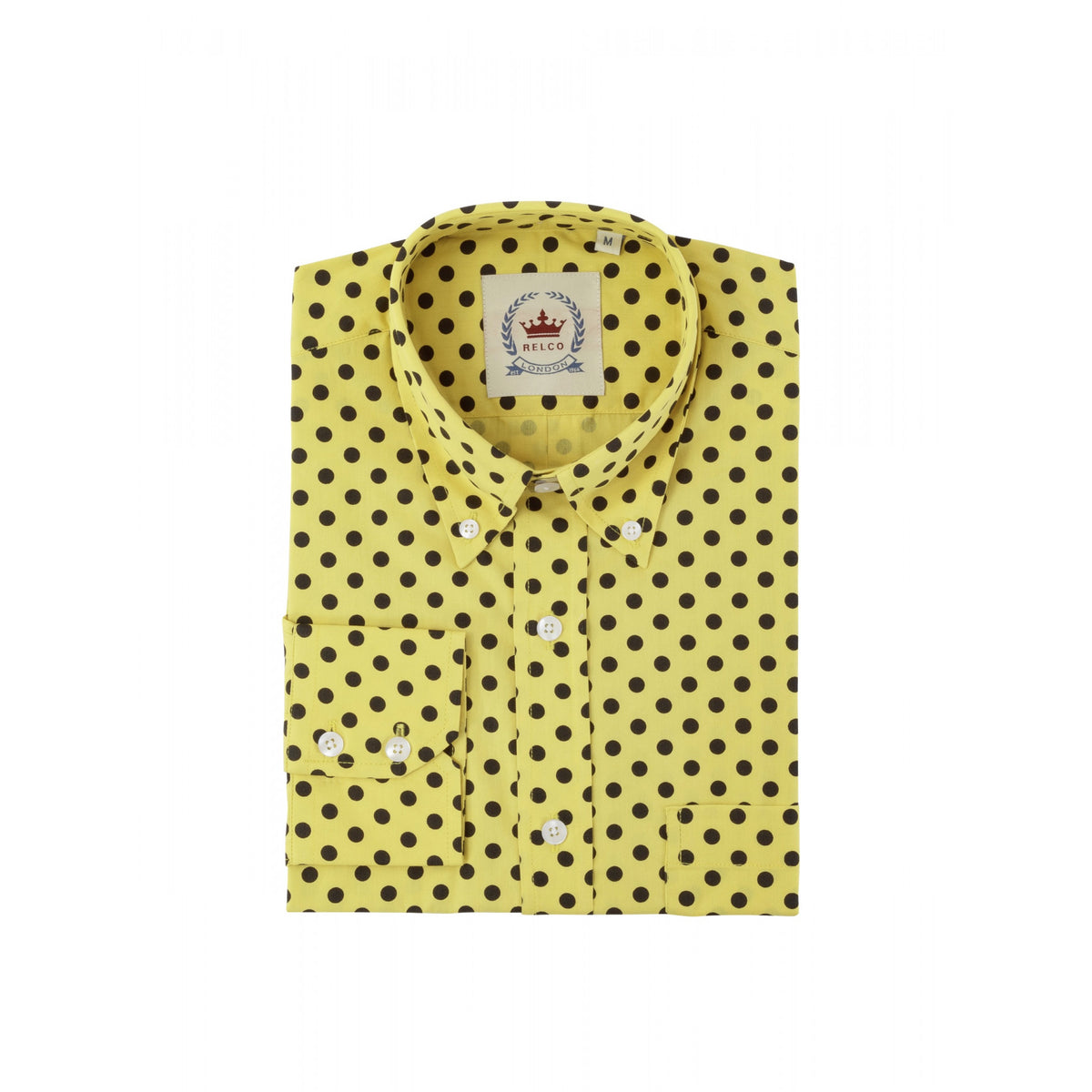 Mens yellow polka dot shirt best sale