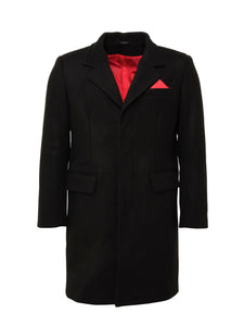 The Relco Classic Black Crombie Style Overcoat !