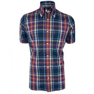 TROJAN Multi-check Port S/S B/D shirt