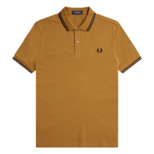 Load image into Gallery viewer, Fred Perry Dark Caramel Polo with Black Twin Tipping
