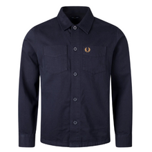 Load image into Gallery viewer, Fred Perry Navy Overshirt - Navy with Caramel Laurel detailing
