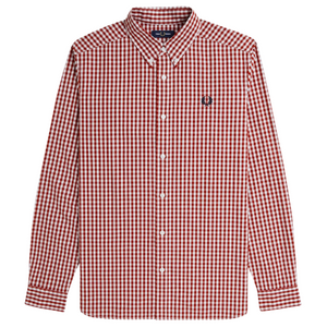 Fred Perry Classic Red Gingham Long Sleeve Shirt