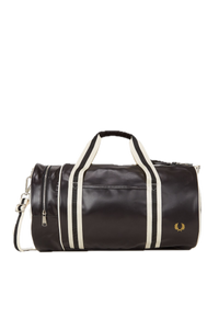 Fred Perry Black & White Barrel Bag