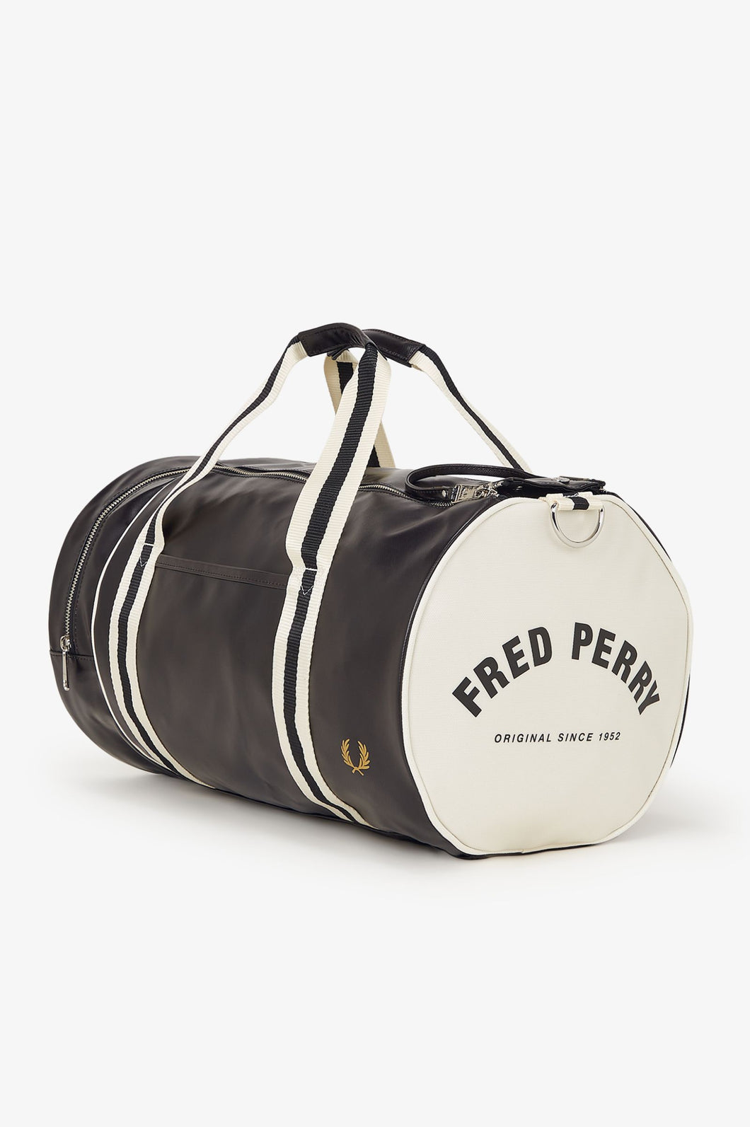 Fred Perry Black & White Barrel Bag