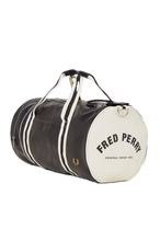 Load image into Gallery viewer, Fred Perry Black &amp; White Barrel Bag
