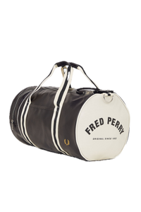 Fred Perry Black & White Barrel Bag