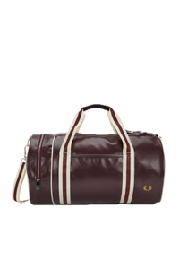 Fred Perry Oxblood & Ecru Barrel Bag