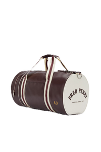 Fred Perry Oxblood & Ecru Barrel Bag