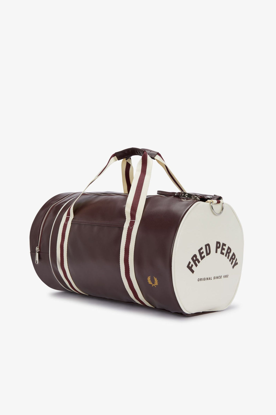 Fred Perry Oxblood & Ecru Barrel Bag