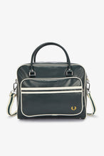 Load image into Gallery viewer, Fred Perry Night Green &amp; White Holdall Bag
