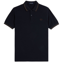 Load image into Gallery viewer, Fred Perry Dark Navy Polo with Laurel Green and Bric Orange Tipping
