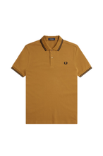 Load image into Gallery viewer, Fred Perry Dark Caramel Polo with Black Twin Tipping
