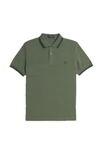 Load image into Gallery viewer, Fred Perry Laurel Green Polo with Dark Green Twin Tipping
