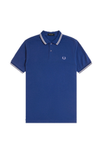 Load image into Gallery viewer, Fred Perry Cobalt Blue Polo with White &amp; Sky Tipping
