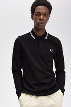 Load image into Gallery viewer, Fred Perry Black / White Tipped Long Sleeve Polo
