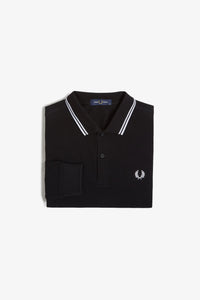 Fred Perry Black / White Tipped Long Sleeve Polo