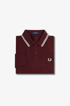 Load image into Gallery viewer, Fred Perry Burgundy / White Tipped Long Sleeve Polo
