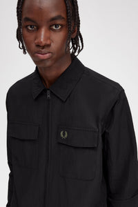 Fred Perry Black Zip Through Overshirt