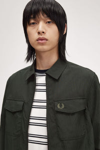 Fred Perry Dark Green Zip Through Overshirt