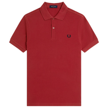 Load image into Gallery viewer, Fred Perry Blood Red with Dark Navy Crest detailing
