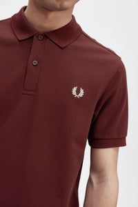 Fred Perry Oxblood Polo with Classic White Crest detailing