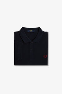 Fred Perry Dark Navy Polo with Burnt Red Crest