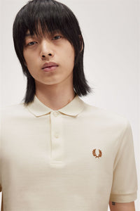 Fred Perry Ecru Polo with Caramel Crest detailing