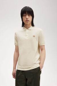 Fred Perry Ecru Polo with Caramel Crest detailing