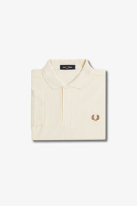 Fred Perry Ecru Polo with Caramel Crest detailing