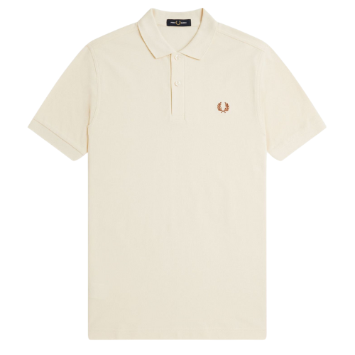 Fred Perry Ecru Polo with Caramel Crest detailing