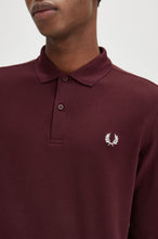 Load image into Gallery viewer, Fred Perry Classic Burgundy Long Sleeve Polo With White Crest Detailing
