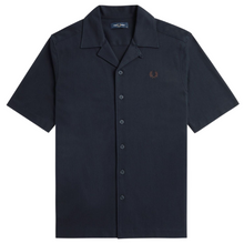 Load image into Gallery viewer, Fred Perry Navy Pique Textured Revere Collar Shirt
