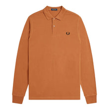 Load image into Gallery viewer, Fred Perry Marmalade Long Sleeve Polo With Black Crest Detailing
