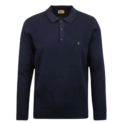 Gabicci Navy Francesco Long Sleeve Polo.