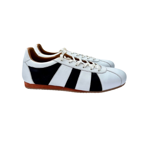 Delicious Junction White & Black Chad Leather Trainer