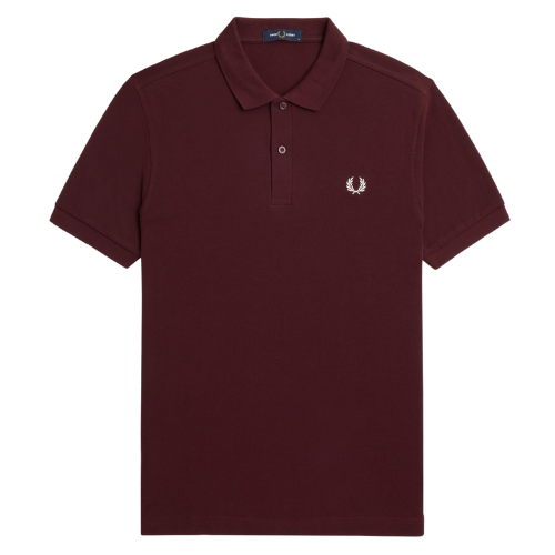 Fred Perry Oxblood Polo with Classic White Crest detailing