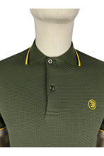 Load image into Gallery viewer, Trojan Army Green Polo with Black and Yellow tip
